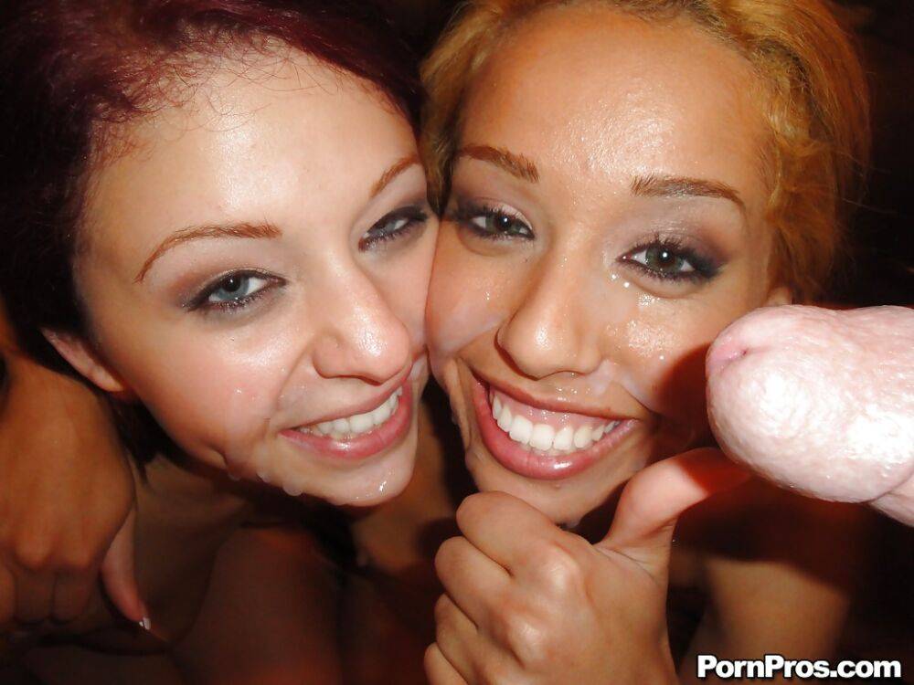 Lesbian babes Madelyn Monroe and Chole Starr tear dick apart with mouths - #7