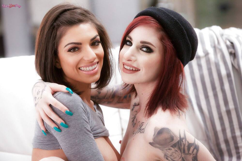 Young alt girls Darcie Dolce and Sheena Rose experiment with dyke sex - #11