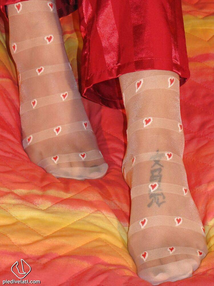 Blonde slut Marlene adores foot fetish and her new pajamas - #2