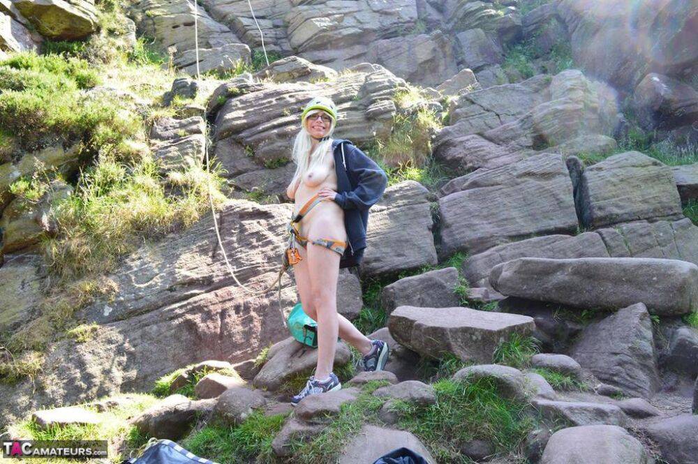 Blonde amateur Barby Slut sucks on a cock after a day of rock climbing - #11