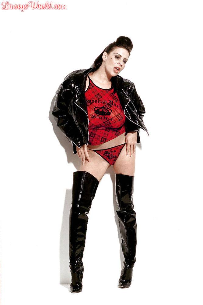 Hot Linsey Dawn McKenzie in a sexy latex jacket and boots. - #8