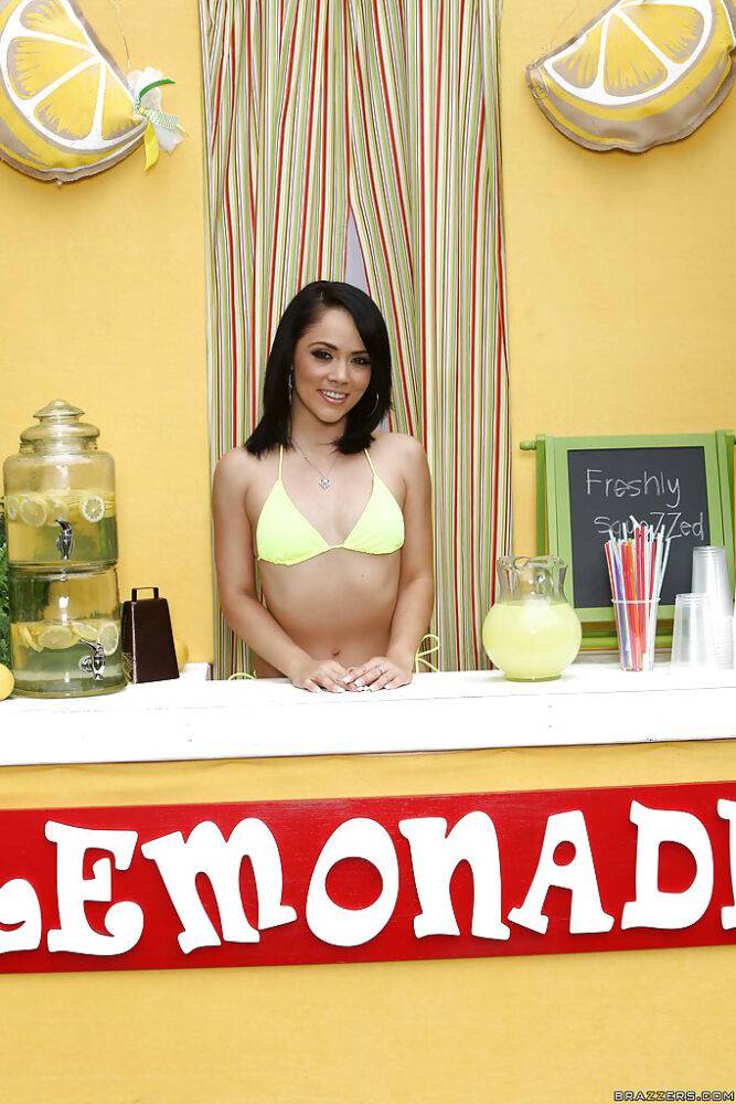 Latina solo model Kristina Rose doffing bikini at lemonade stand - #3