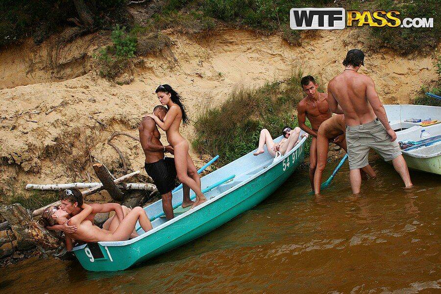 College students partake in group sex while spending the day at the water - #13