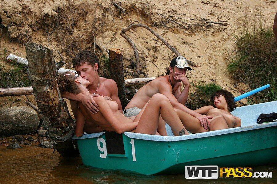 College students partake in group sex while spending the day at the water - #11