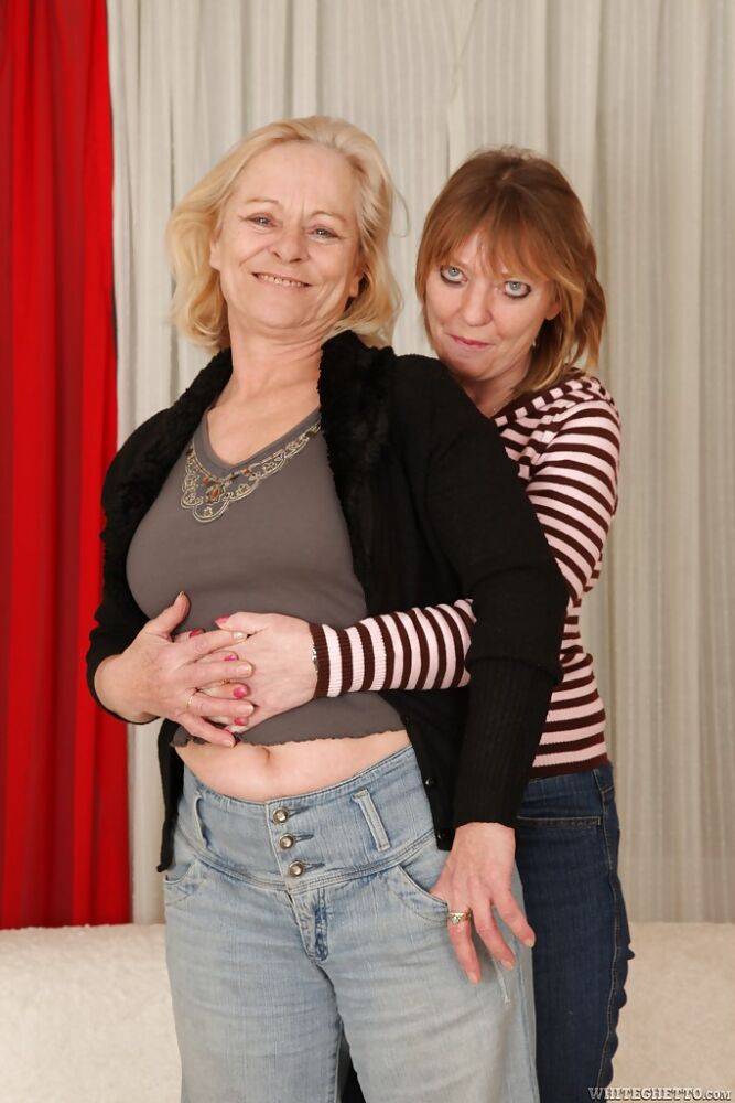 Lecherous chubby grannies have some lesbian fun using their sex toys - #9