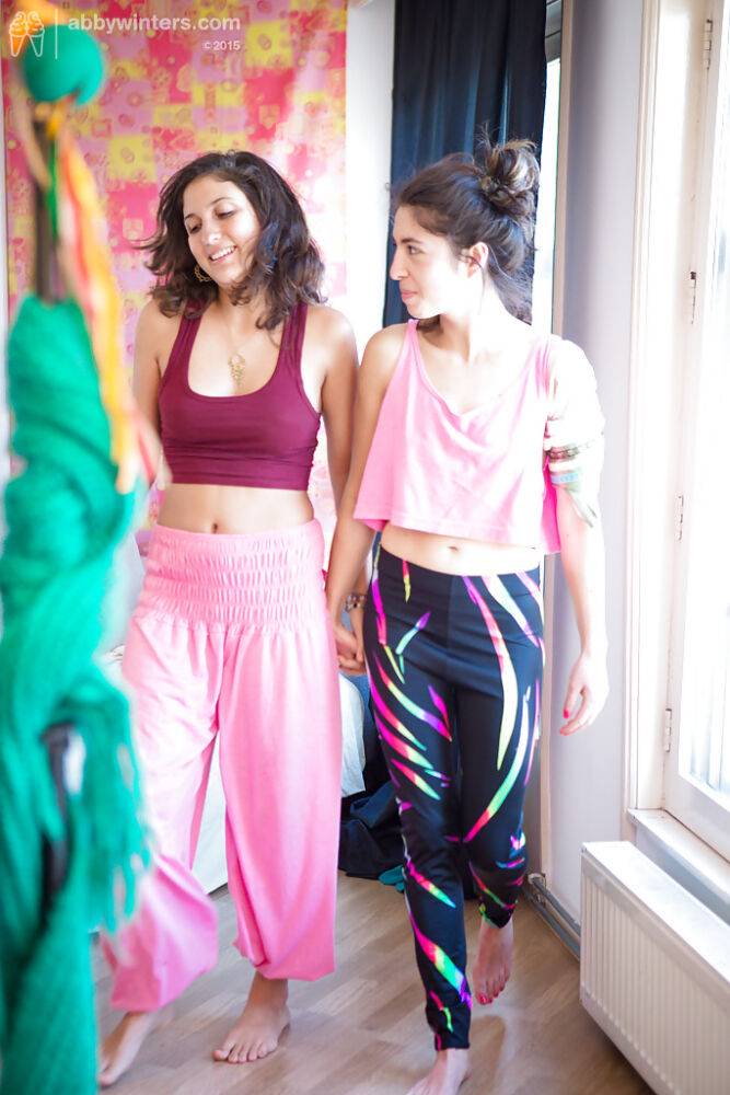 Gorgeous amateur lesbian couple Anjali and Sabina M getting dressed - #3