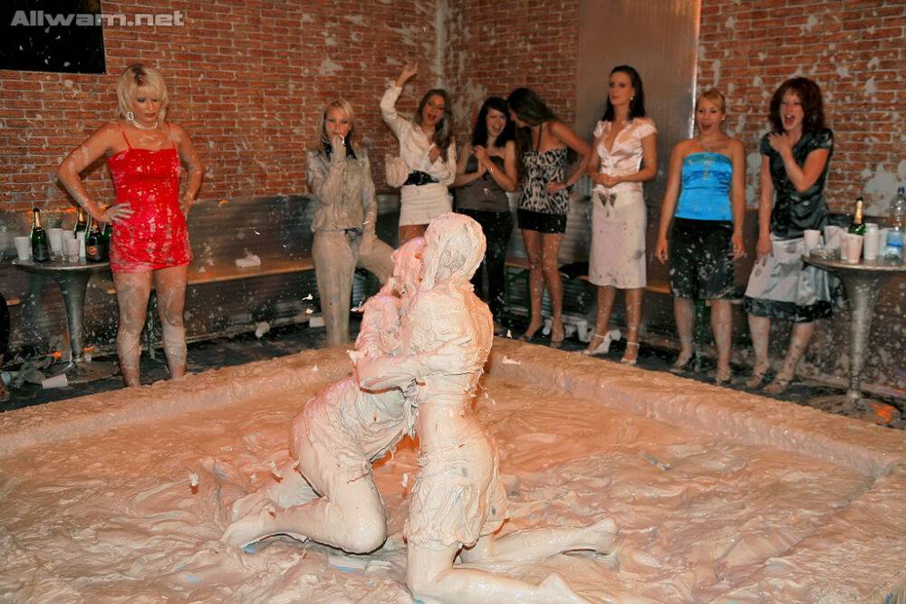 Salacious european fetish ladies enjoy a messy mud wrestling - #15