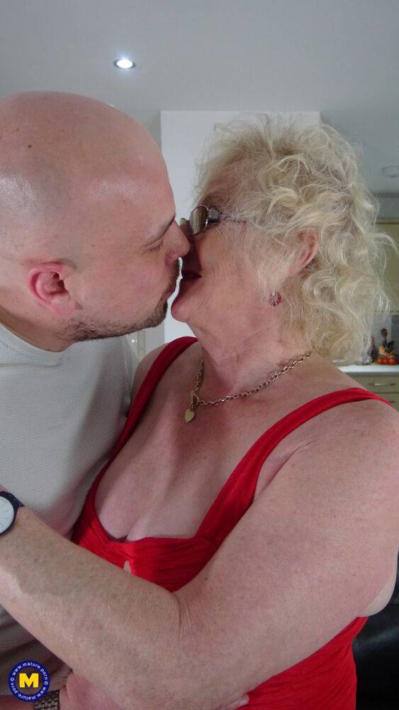 Old blonde lady gets banged by a younger guy with her glasses on - #6