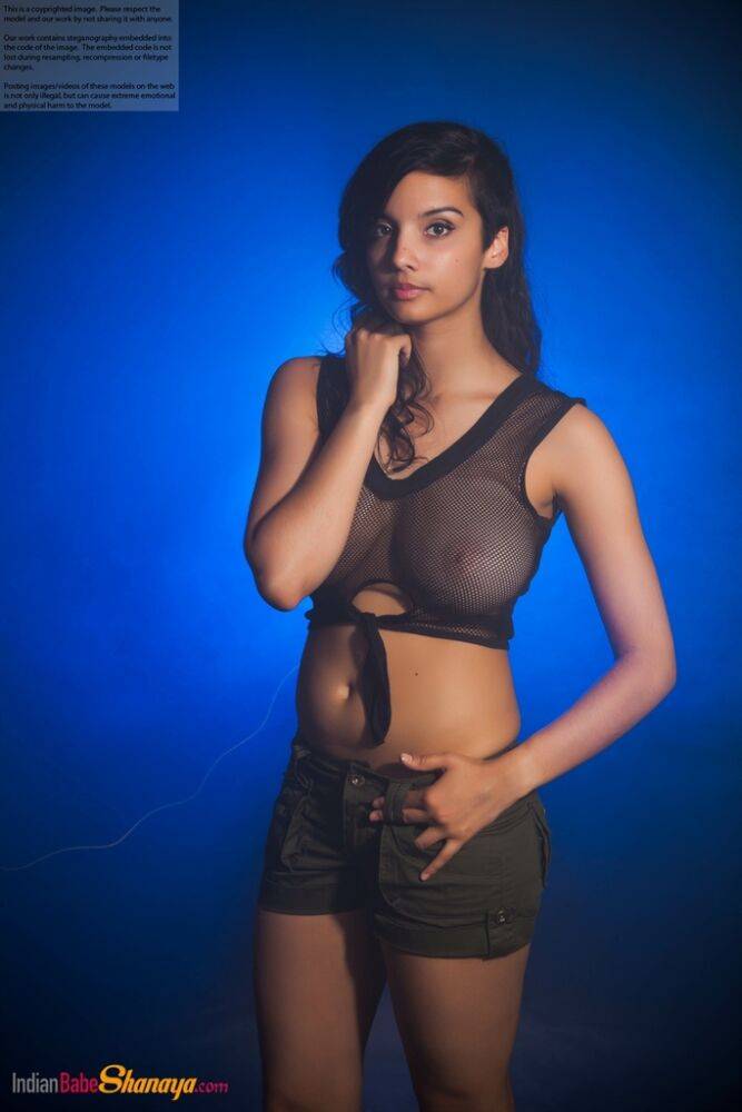 Indian female models non nude in a see thru top and shorts - #7