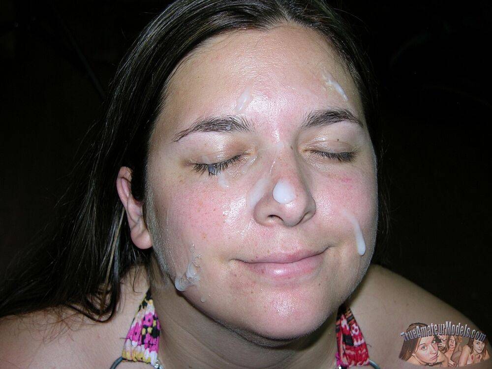 Chubby first timer receives a cum facial while fully clothed - #14