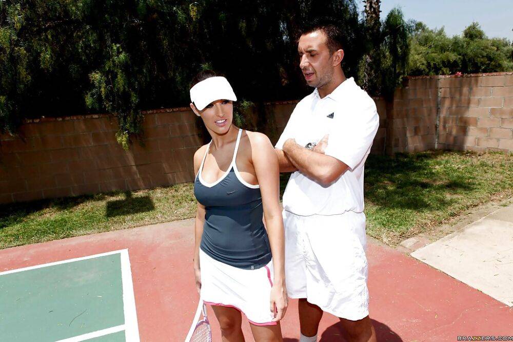 Lusty Kortney Kane with big tits plays sport and meets a cock outdoor - #8