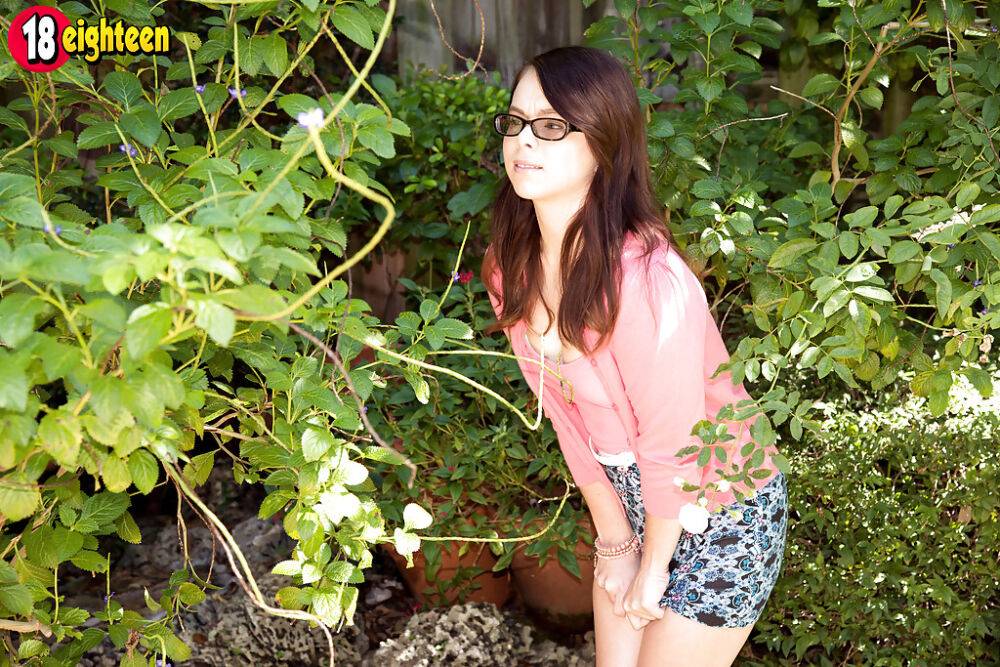 18 year old solo girl Jennifer Matthews exposing tiny teen boobs outdoors - #12
