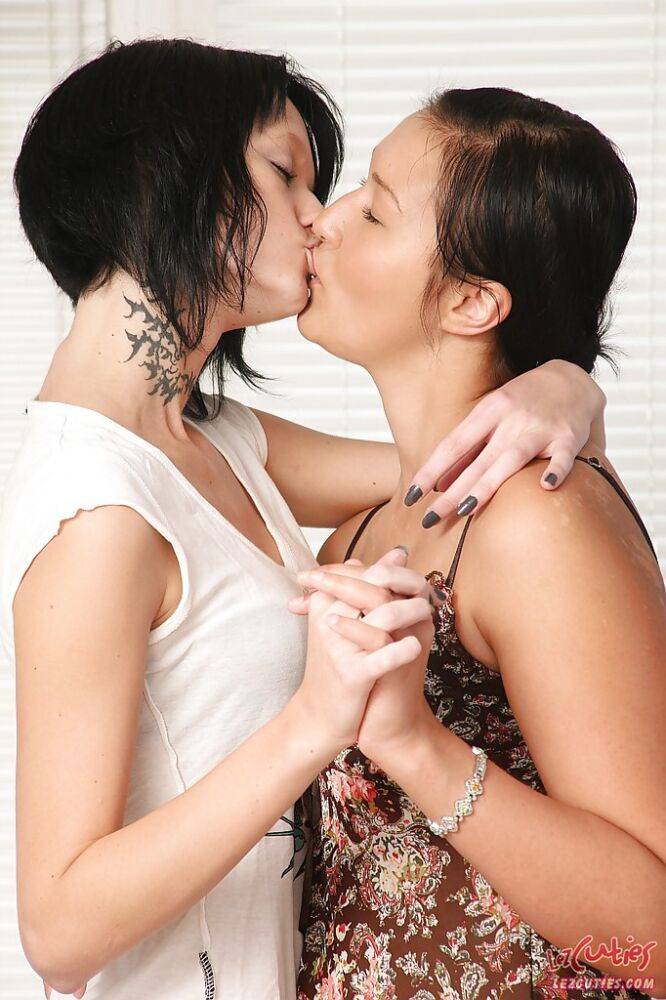 Lusty teenage lesbians strip each other and have some anal toying fun - #4