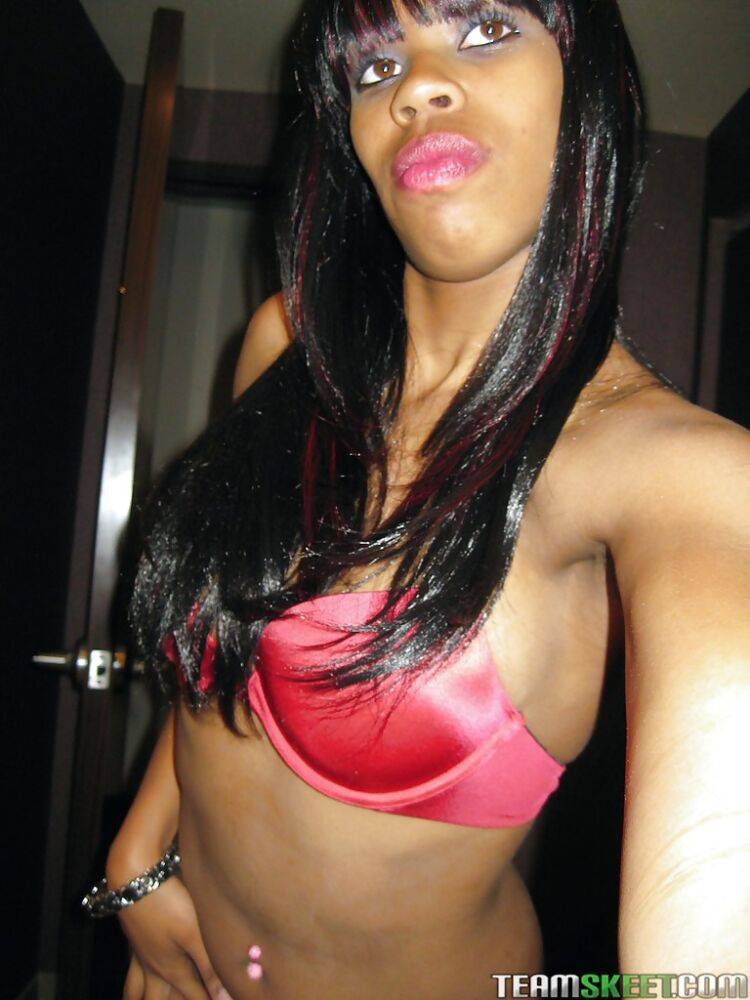 Ebony teen Queen V presents hot collection of self shot scenes - #3