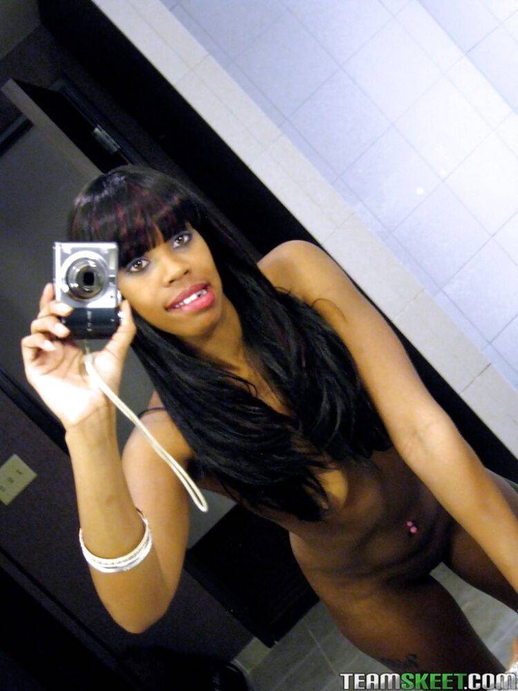 Ebony teen Queen V presents hot collection of self shot scenes - #7