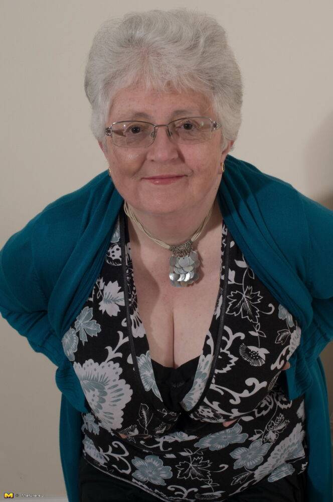 Overweight British grandmother covers her naked boobs with her hands - #3