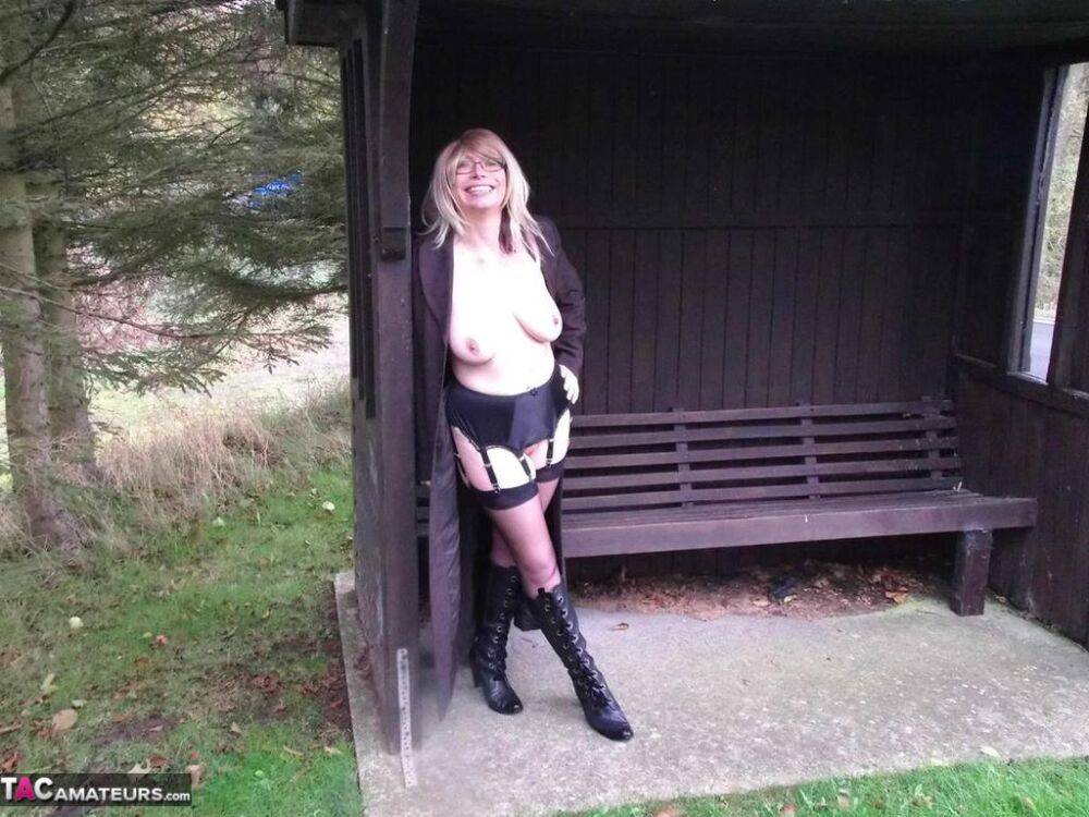 Mature amateur Barby Slut flashes in various British locations - #16