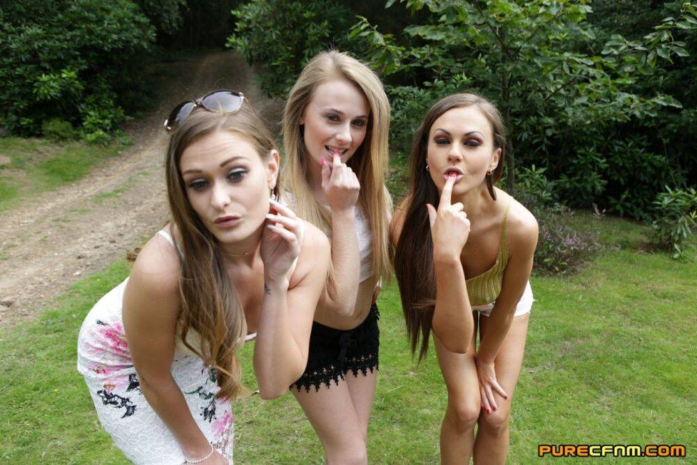 Three hotties please a horny voyeur by the side of a private lake - #12