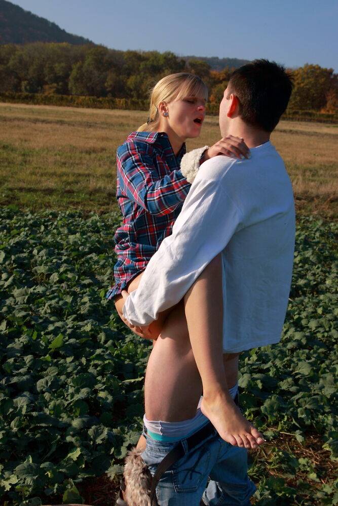 Blonde girl and her boyfriend have sex in a crop field away from prying eyes - #7