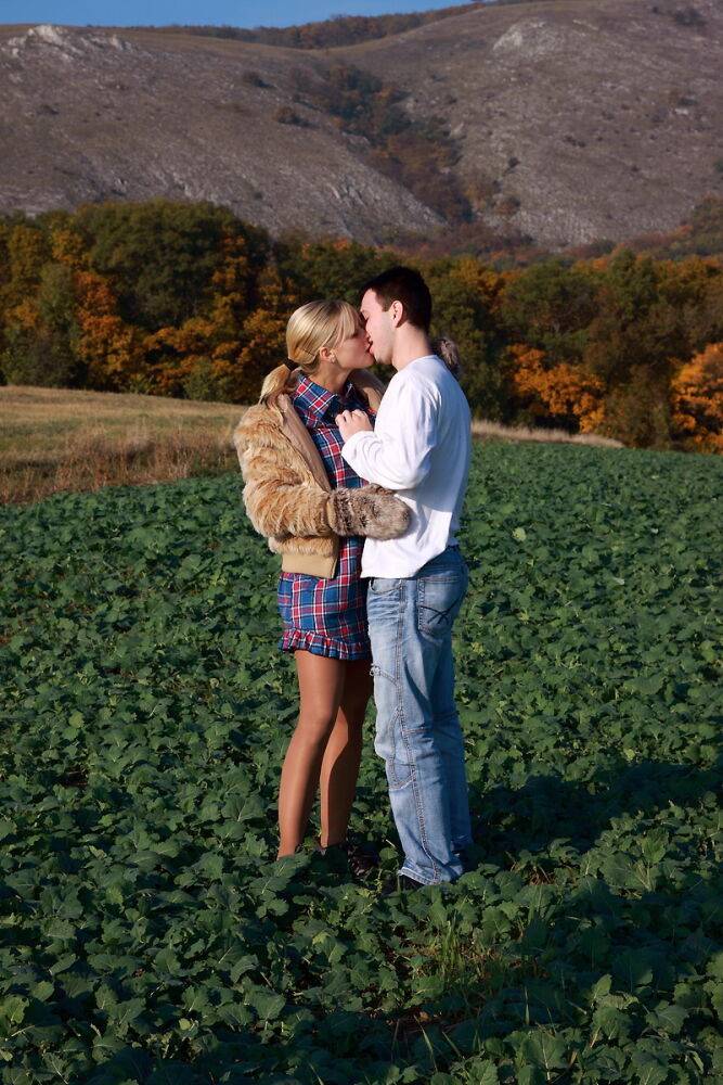 Blonde girl and her boyfriend have sex in a crop field away from prying eyes - #14