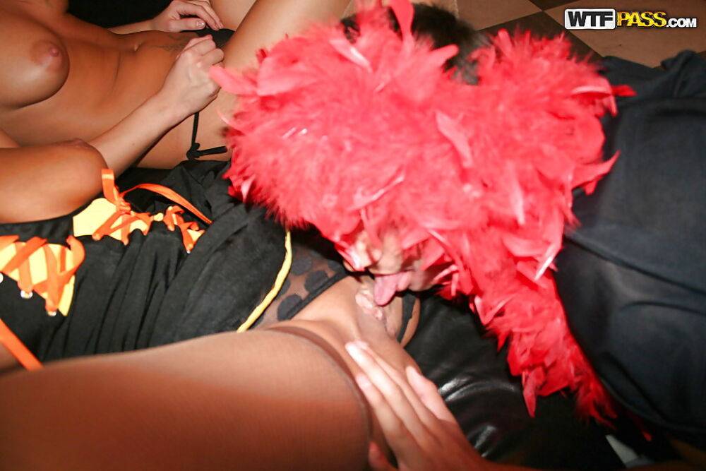 Rammish coeds enjoy a wild sex orgy at the halloween party - #13