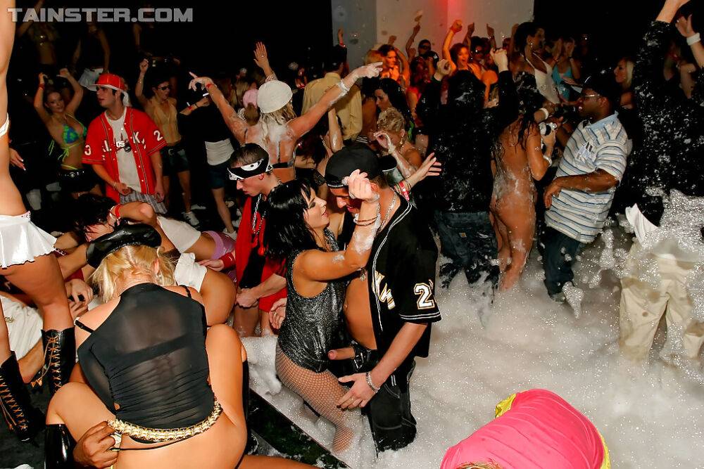 Liberated chicks going wild at the drunk foam party in the night club - #14