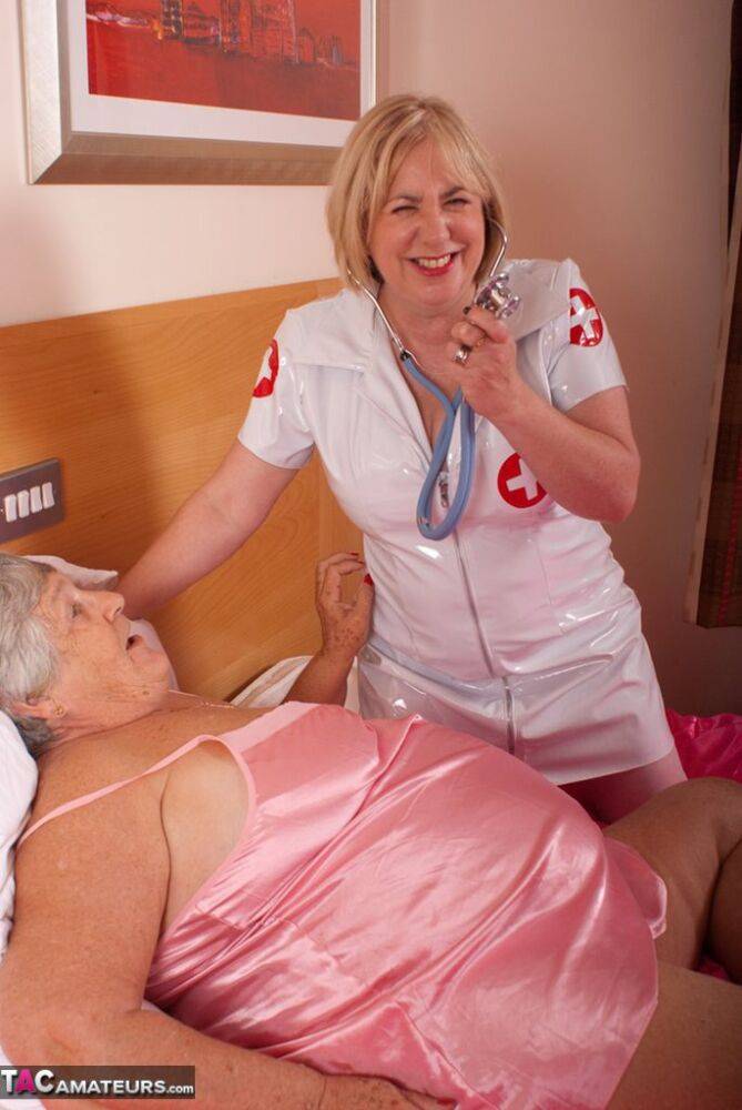 Fat old woman Grandma Libby has lesbian sex with a mature nurse - #5