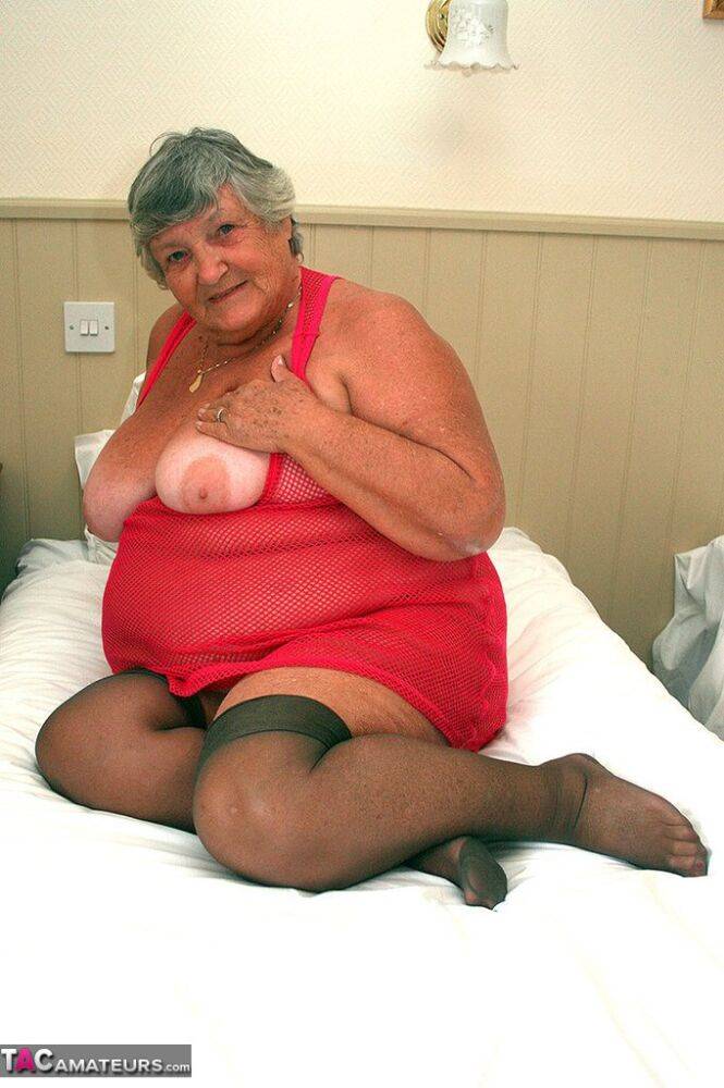 Obese senior citizen Grandma Libby gets naked before masturbating with a toy - #4