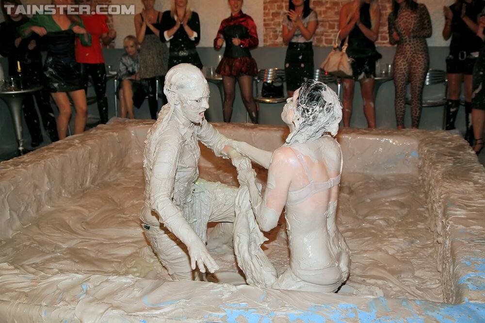 Seductive european fashionistas are into messy mud wrestling - #2