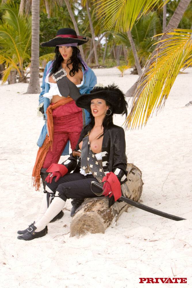 Two ladies with swords and guns on a beach fucking too hard - #3