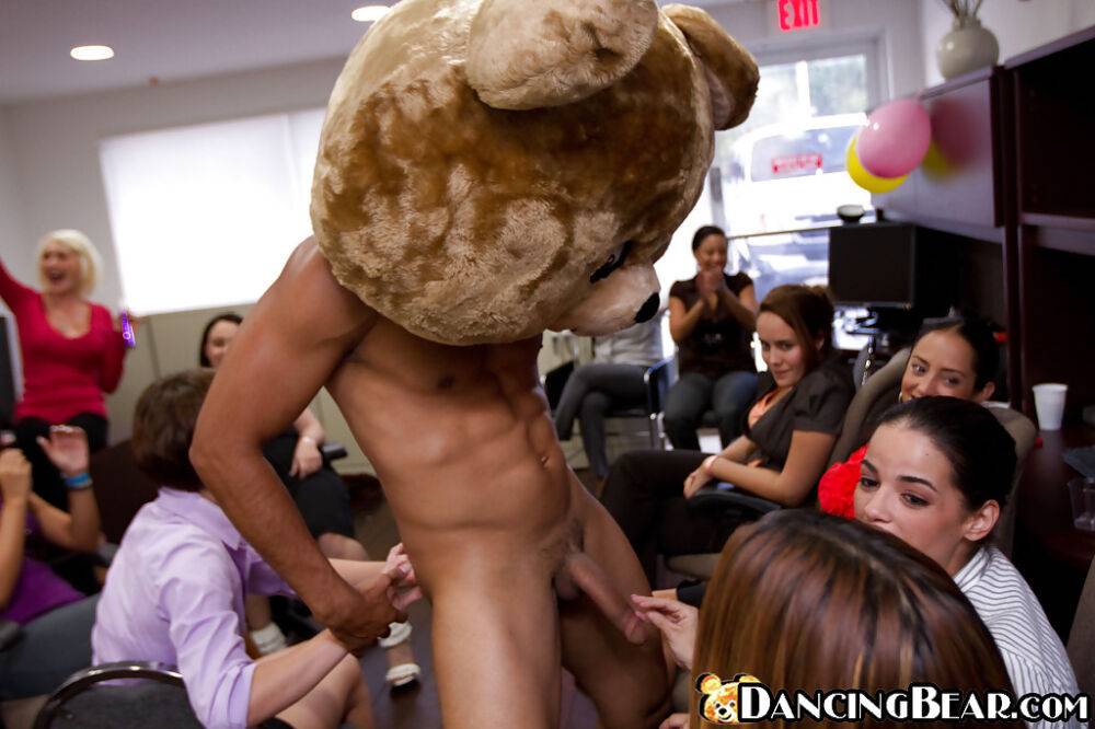 Bear stripper has his cock nicely sucked by non nude office ladies - #4