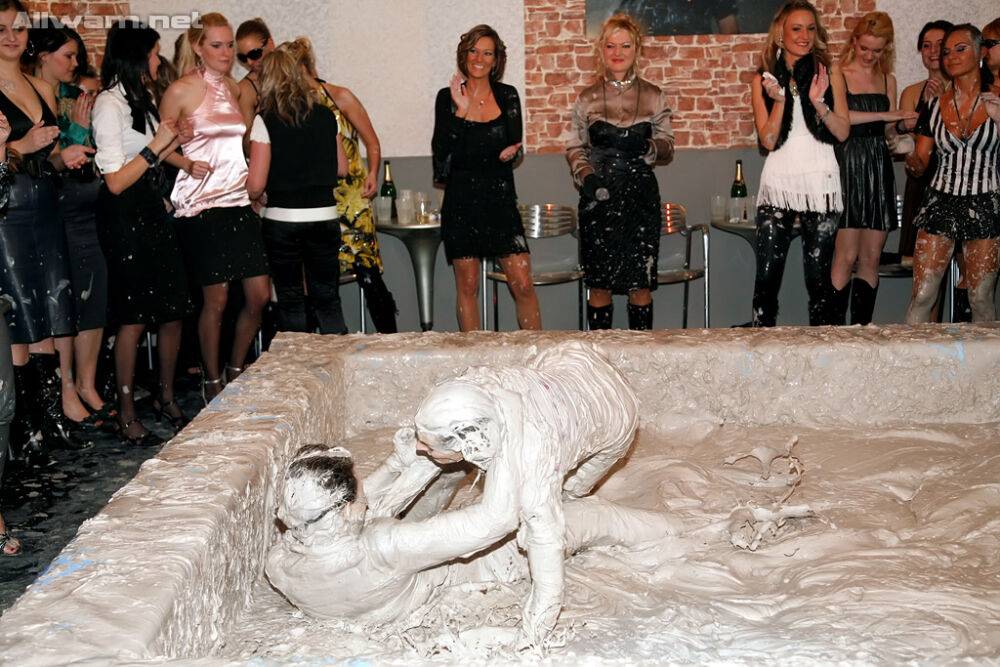 Lecherous fetish ladies have fun making some mud wrestling action - #4