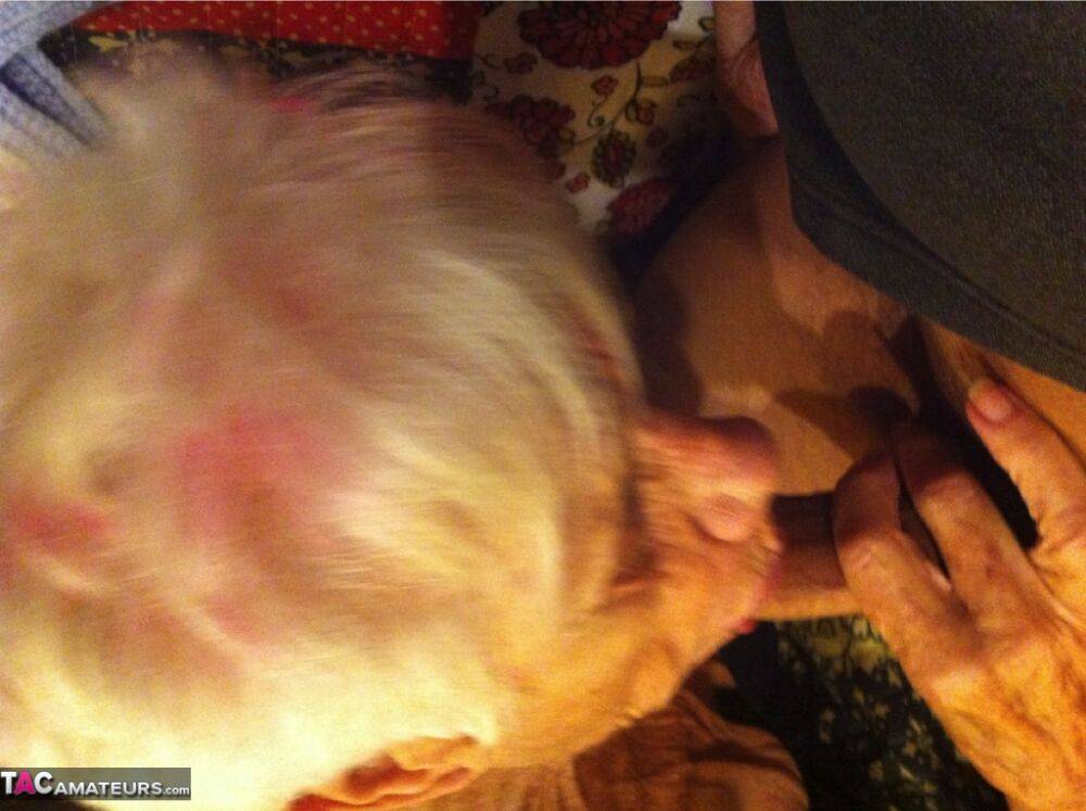 Really old granny shows off her cock sucking skills from a POV perspective | Photo: 3885924