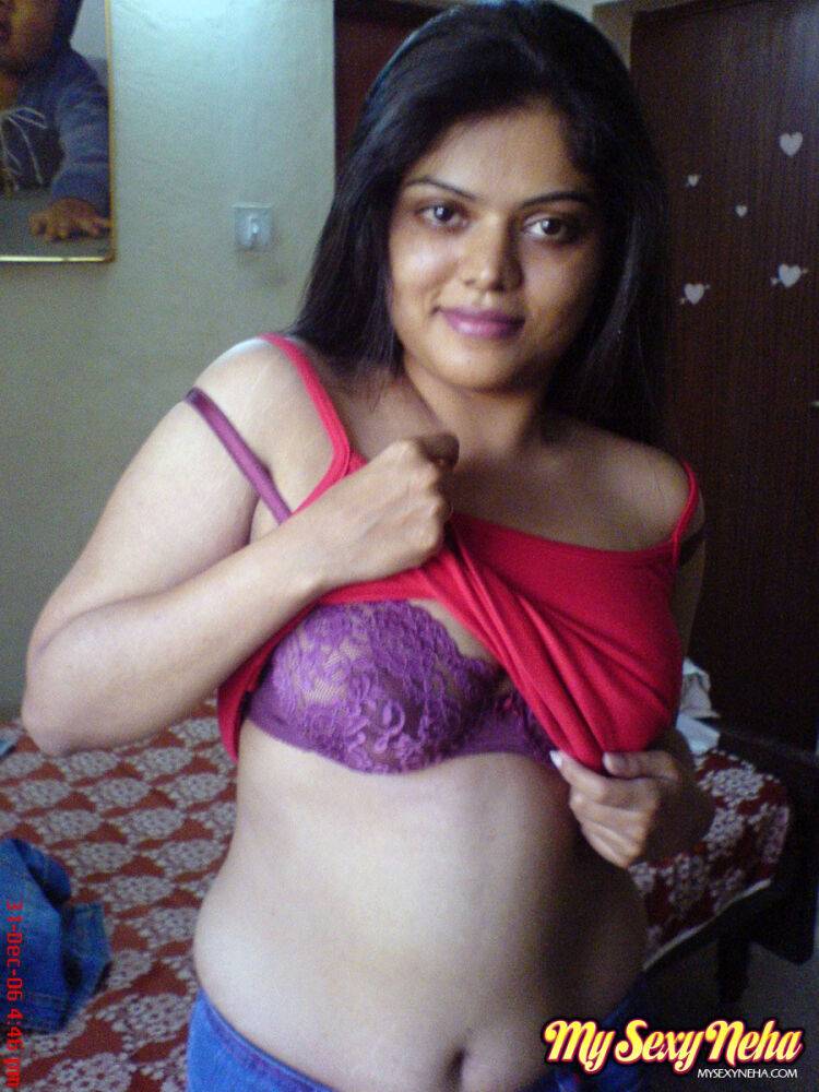 Indian chick Neha uncovers her natural tits during solo action - #10