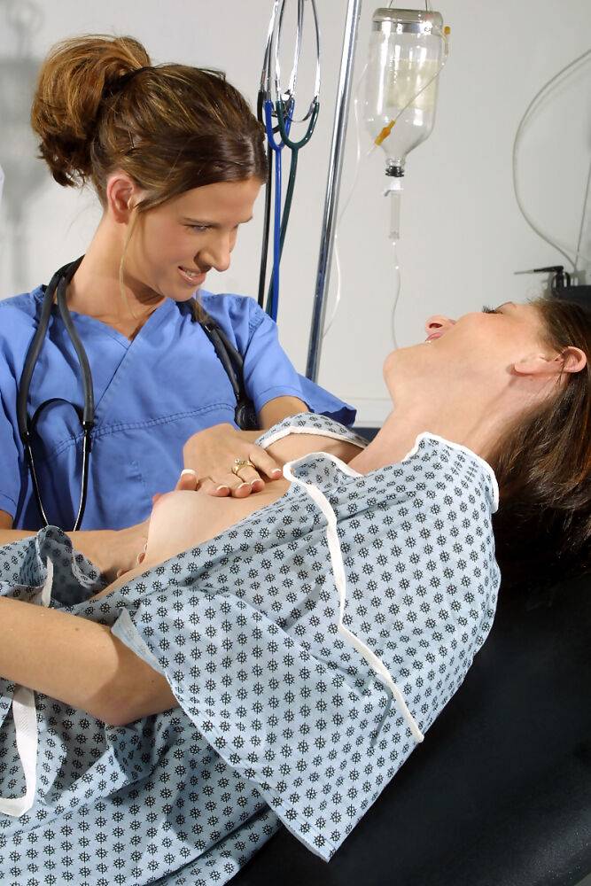 Female doctor gets overly friendly while examining a young girl's pussy - #11