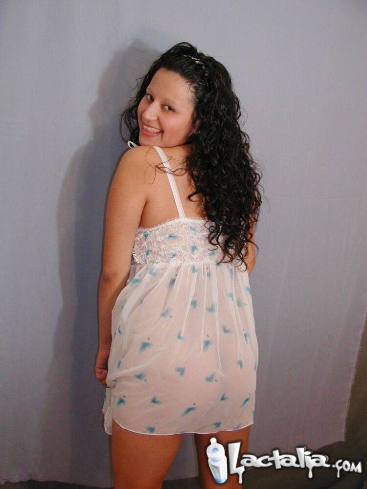 Big belly pregnant latina in her nighty - #14