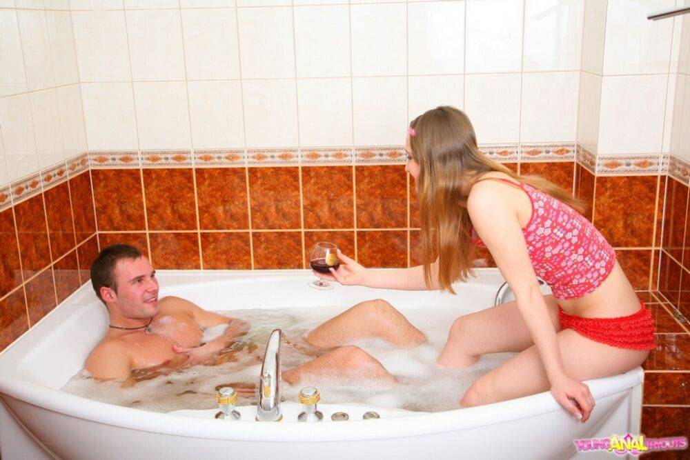 Up the butt in the bath Blond wench pleased her man with all her tight and wet - #5