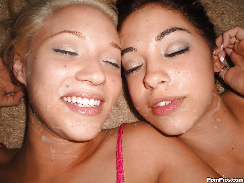 Young chicks Teagan and Gigi give ball licking oral sex together - #4