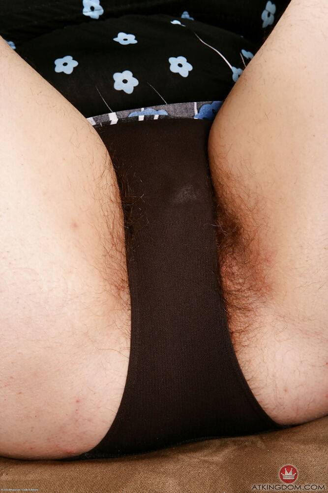 Older fatty in glasses showing off furry underarms and hairy vagina - #12