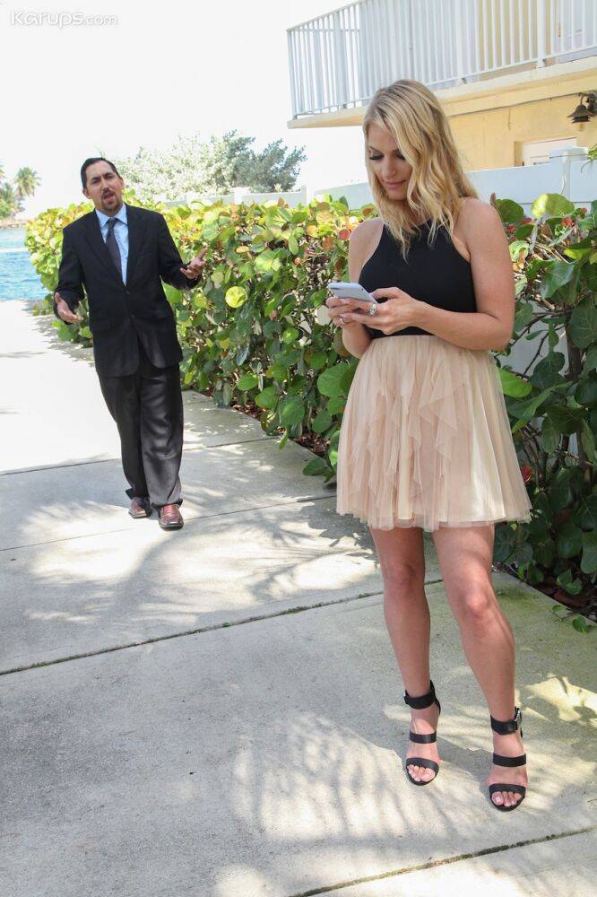 Busty blonde Rachael Cavalli rides her date's dick with her heels on - #10