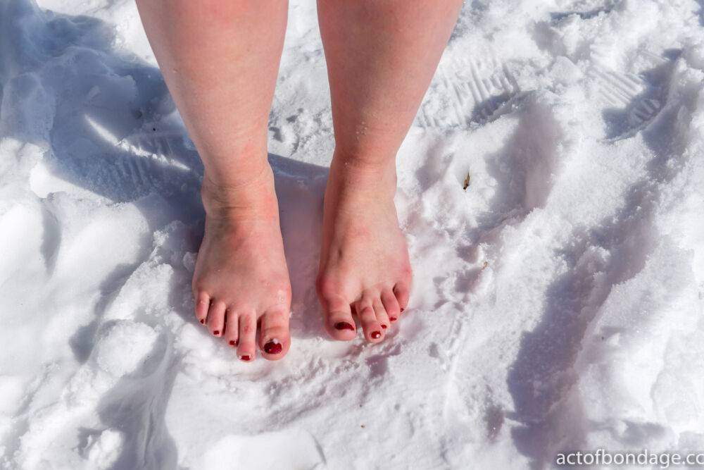 Natasha tied up in the snowBarefoot,Bondage,Foot Fetish - #9