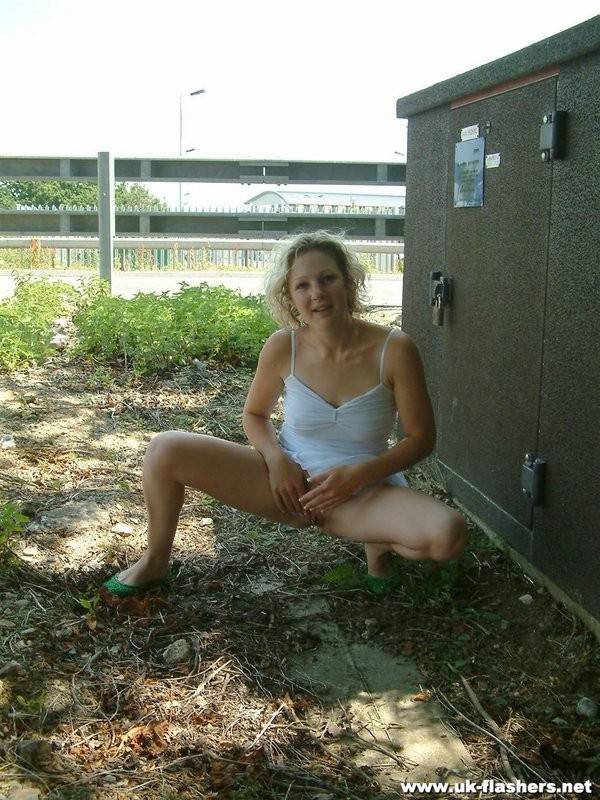 Beautiful uk girl peeing in the garden - #4