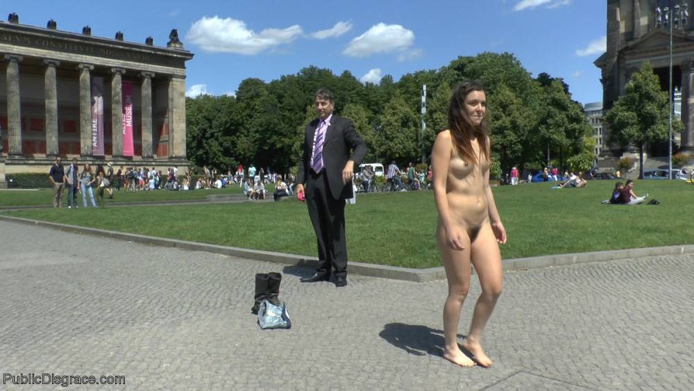 This whore gets fully nude at a huge crowded park, then steve holmes fucks her t - #12