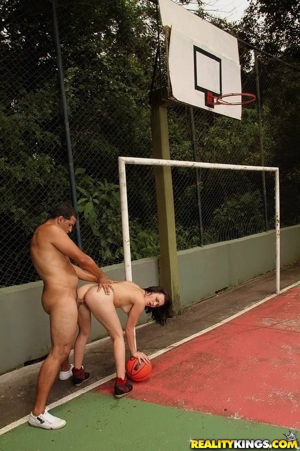 Petite latina chick fucked on basketball court - #8