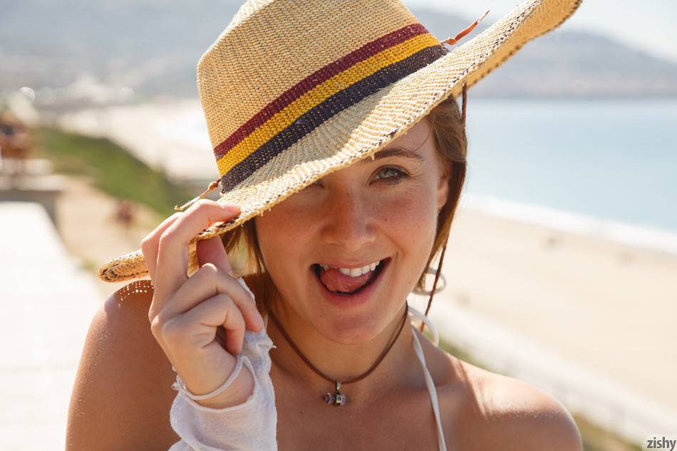 Beauty nora wolf poses at the beach - #3