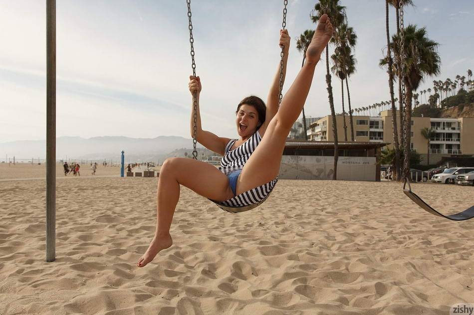 Adult model leah gotti posing at the beach - #2