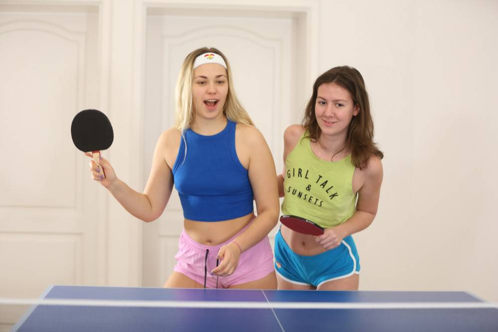 Selvaggia And Alessandra Amore Licking On Tennis Table - #3