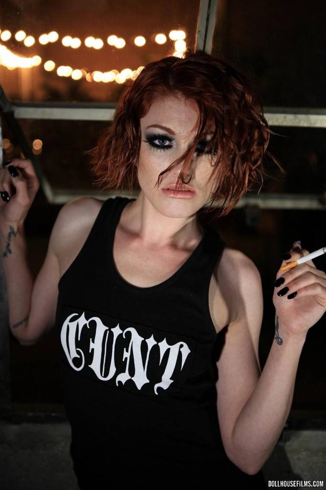 Photographic Art Model And Raunchy Redhead Virginia Mae Smokes A Cigar While Posing. - #9