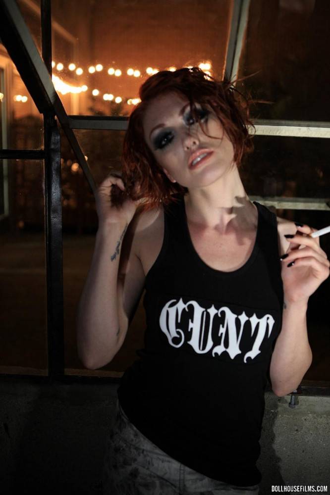 Photographic Art Model And Raunchy Redhead Virginia Mae Smokes A Cigar While Posing. - #8