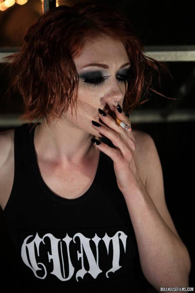 Photographic Art Model And Raunchy Redhead Virginia Mae Smokes A Cigar While Posing. - #11